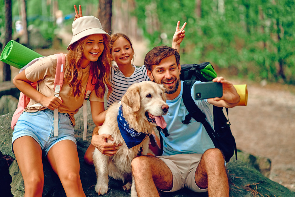 famille chien photo selfie